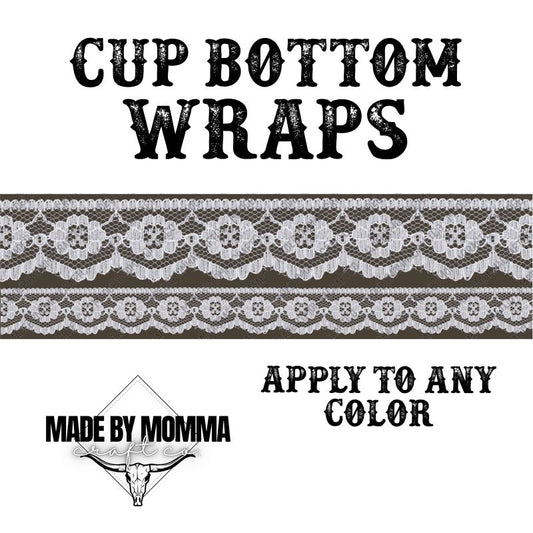 Double White Lace Cup Border Wrap || Cheat Clear Waterslide™ or Cheat Clear Sticker