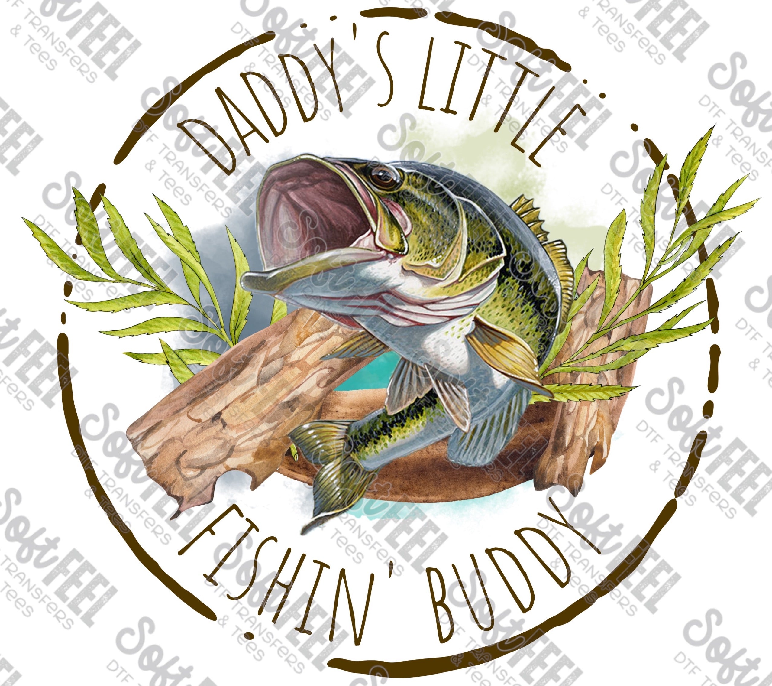 Daddy&#39;s Little Fishing Buddy - Youth / Fishing - Direct To Film Transfer / DTF - Heat Press Clothing Transfer