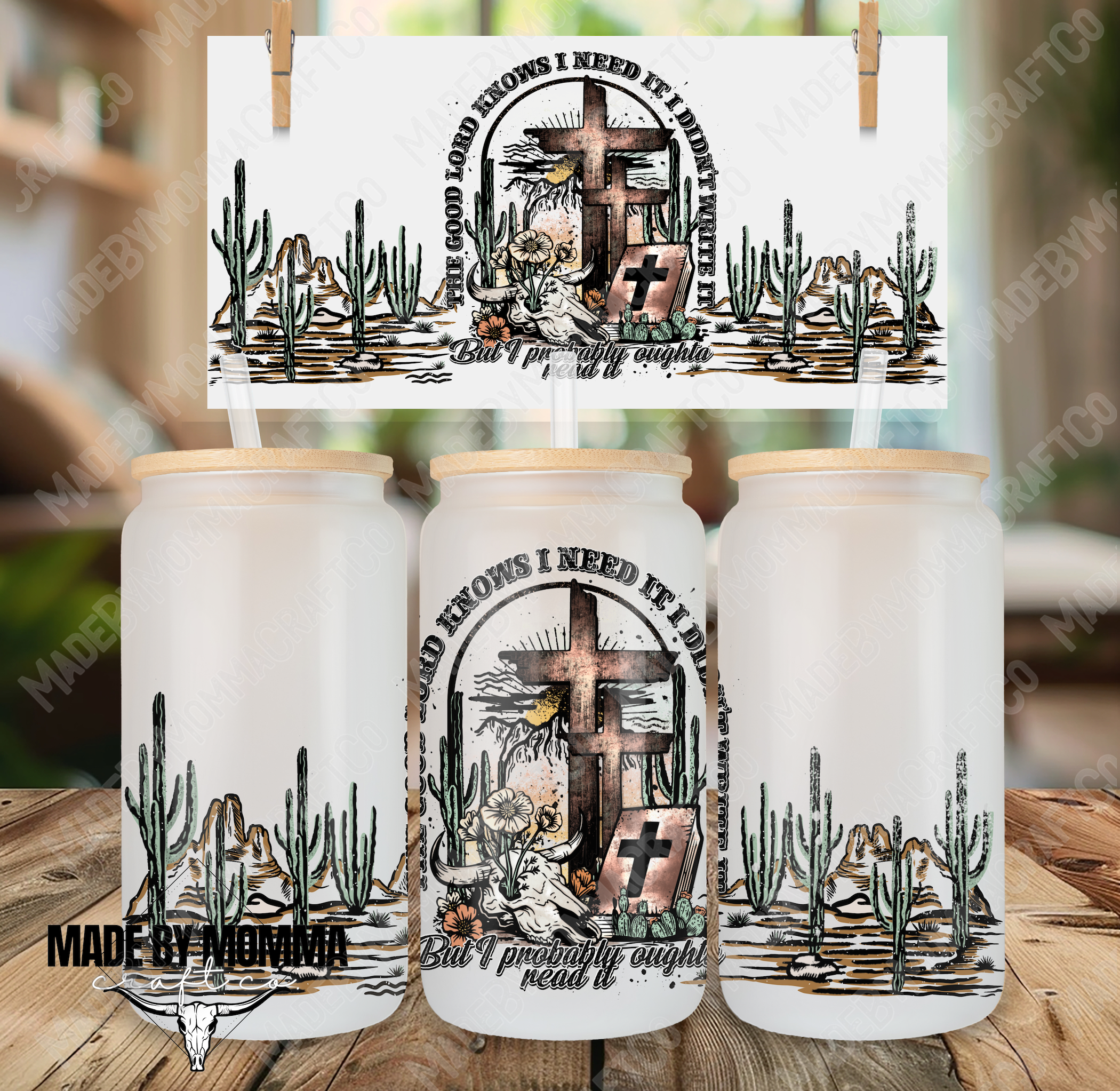 Good Lord Western 16oz UV DTF or Sublimation Wrap