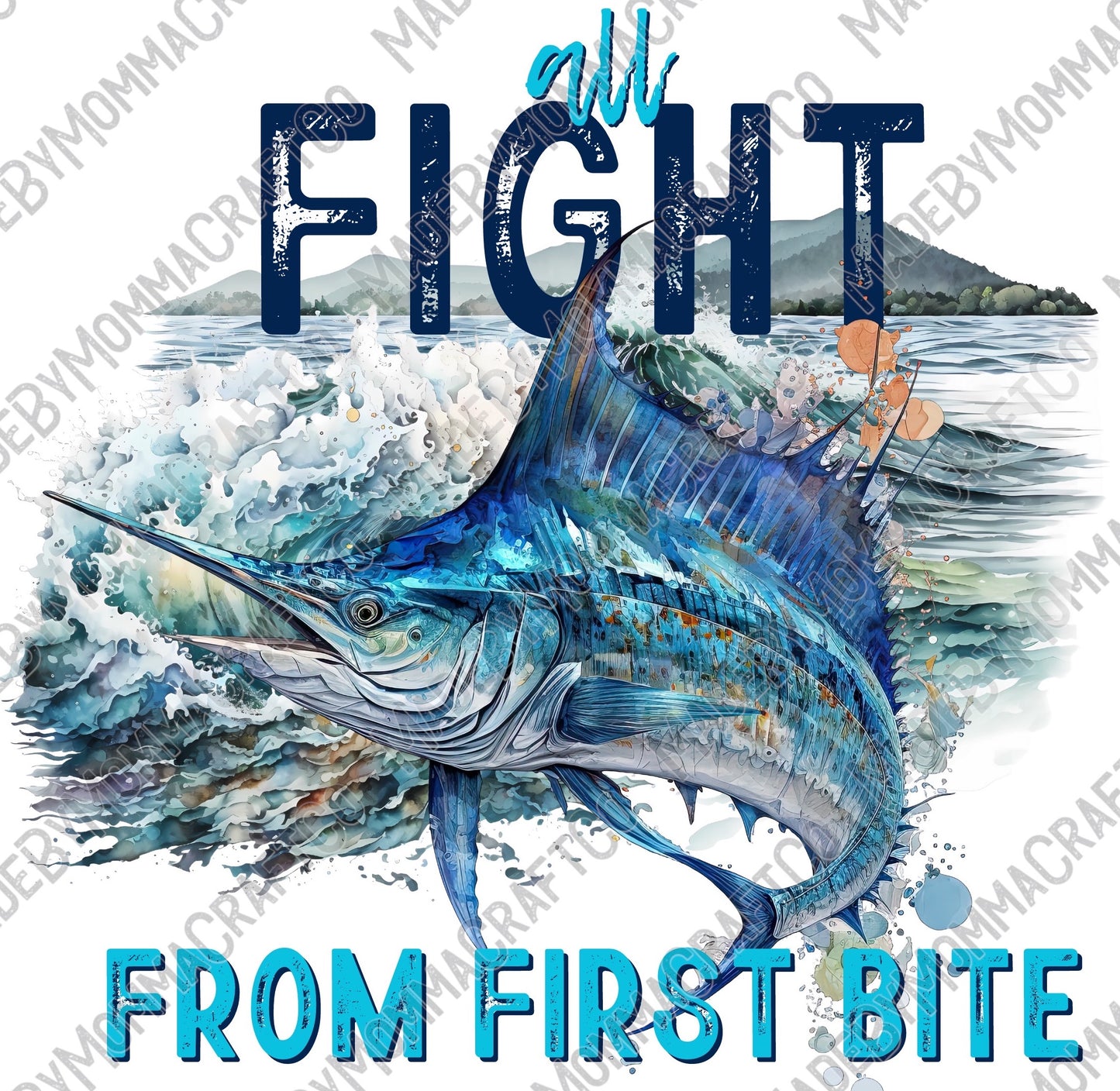 All Fight From First Bite Offshore Fishing - Cheat Clear Waterslide™ or White Cast Sticker