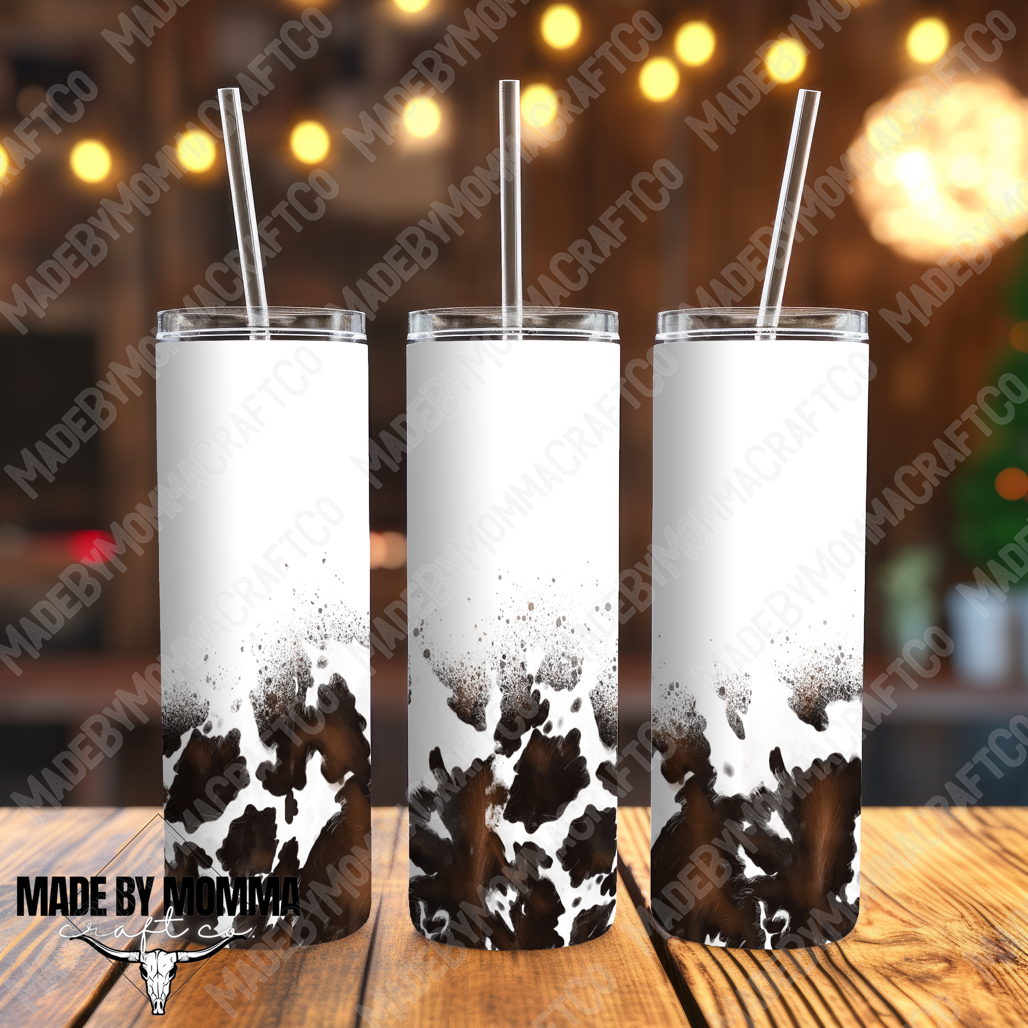 CowHide Fade UV DTF Tumbler Wrap