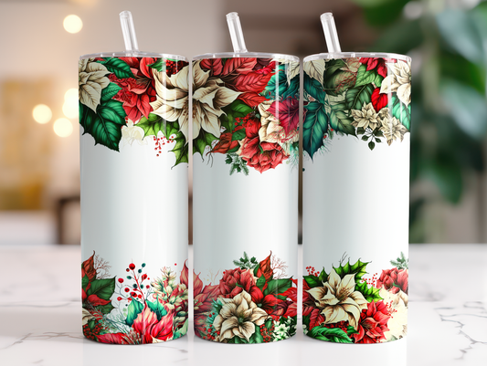 Poinsettia - Sublimation or Waterslide Wrap - 20oz and 30oz