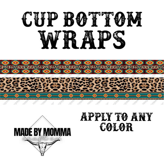 Aztec Leopard Pattern Cup Border Wrap || Cheat Clear Waterslide™ or Cheat Clear Sticker