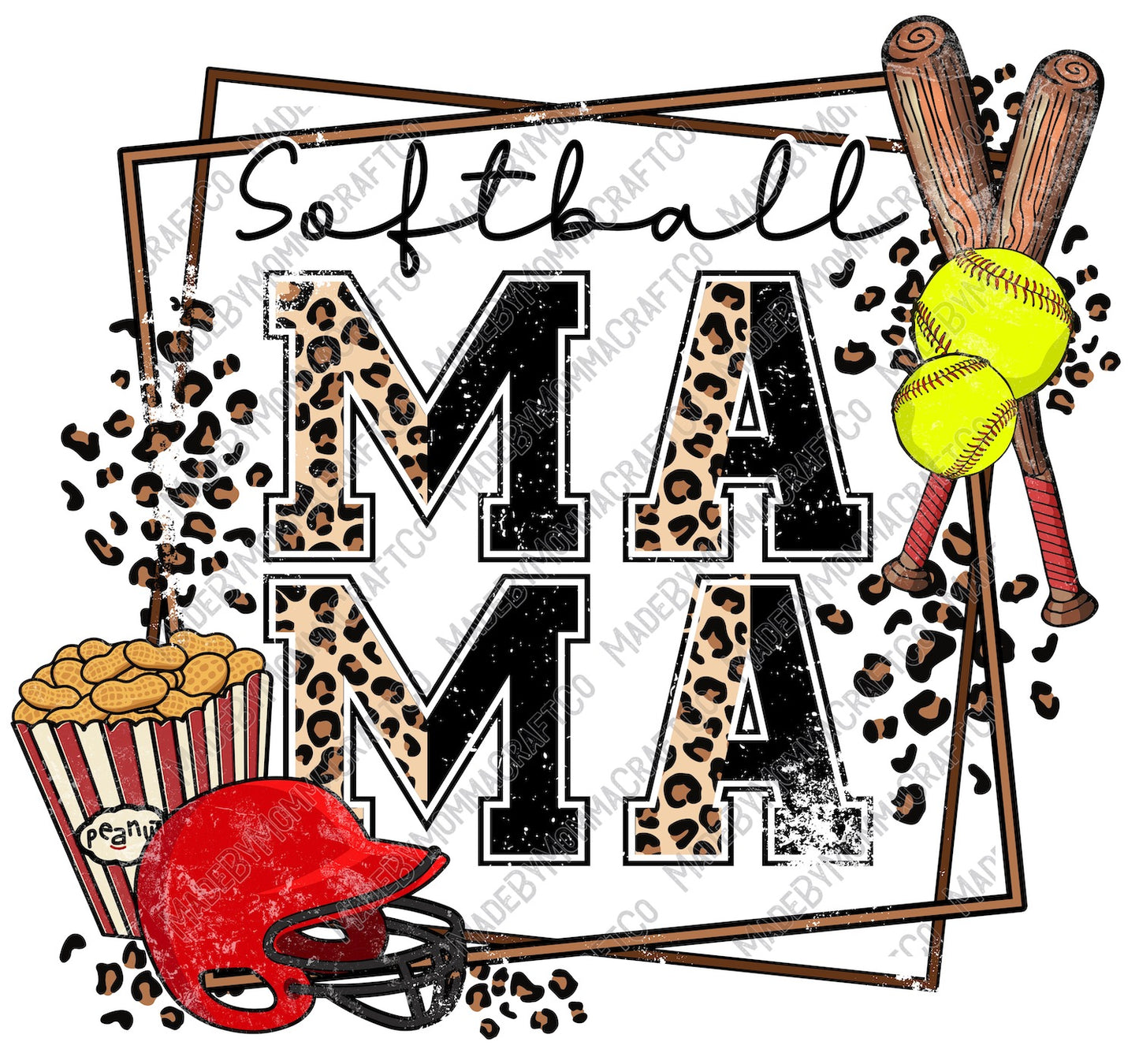 Softball Mama -Cheat Clear Waterslide™ or White Cast Sticker