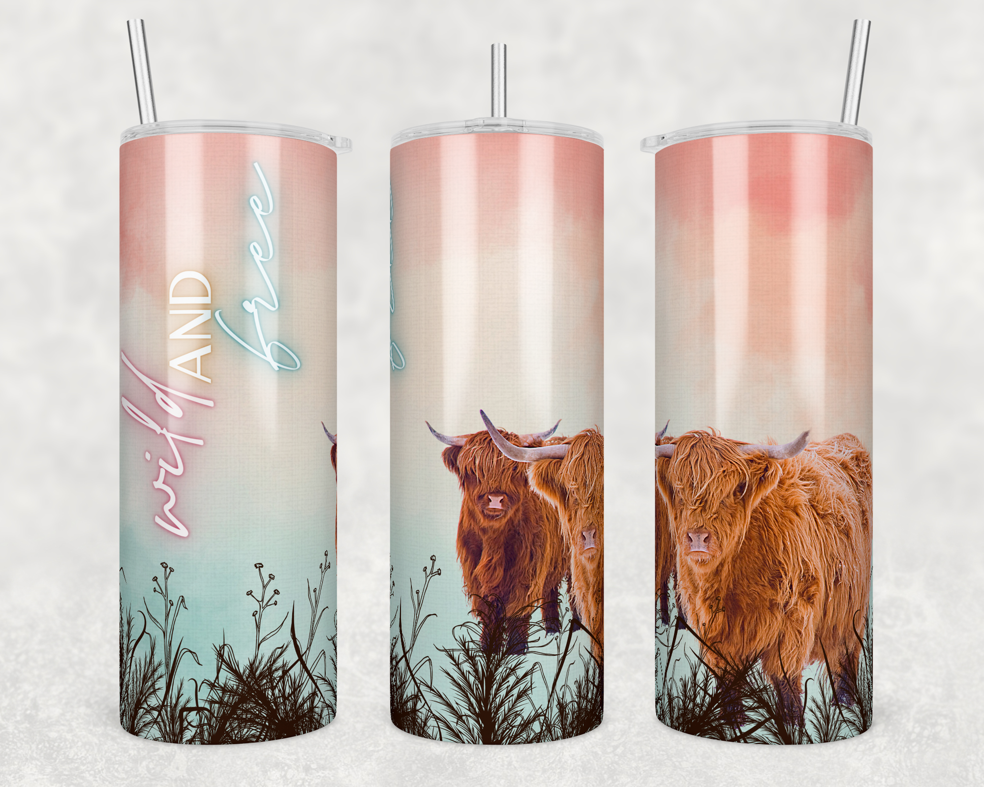 Wild And Free - Sublimation or Waterslide Wrap - 20oz and 30oz