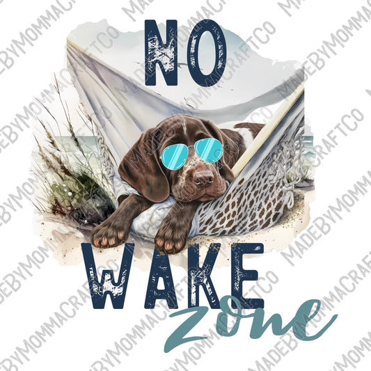 No Wake Zone Chocolate Lab - Cheat Clear Waterslide™ or White Cast Sticker