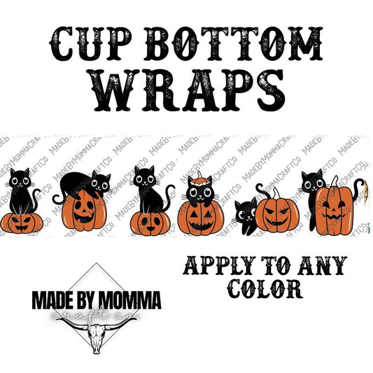 Pumpkin Cats Cup Border Wrap || Cheat Clear Waterslide™ or Cheat Clear Sticker