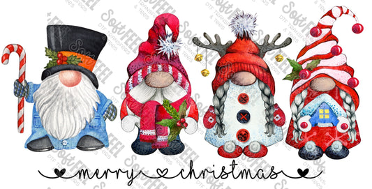 4 Gnomes Merry Christmas - Christmas - Direct To Film Transfer / DTF - Heat Press Clothing Transfer