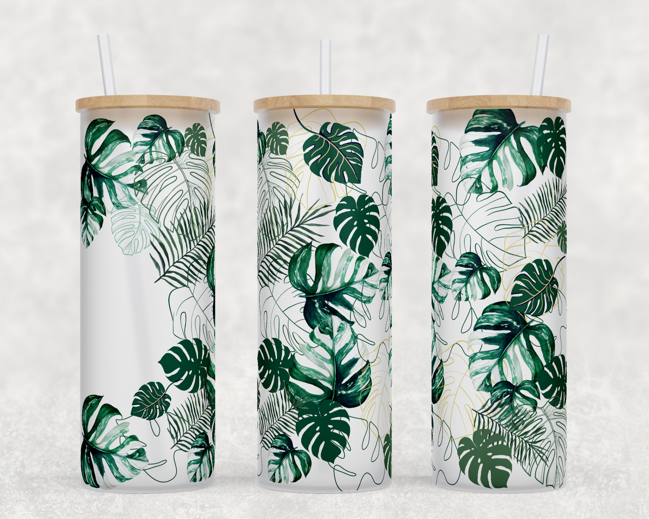 Tropical Leaves UV DTF Tumbler Wrap
