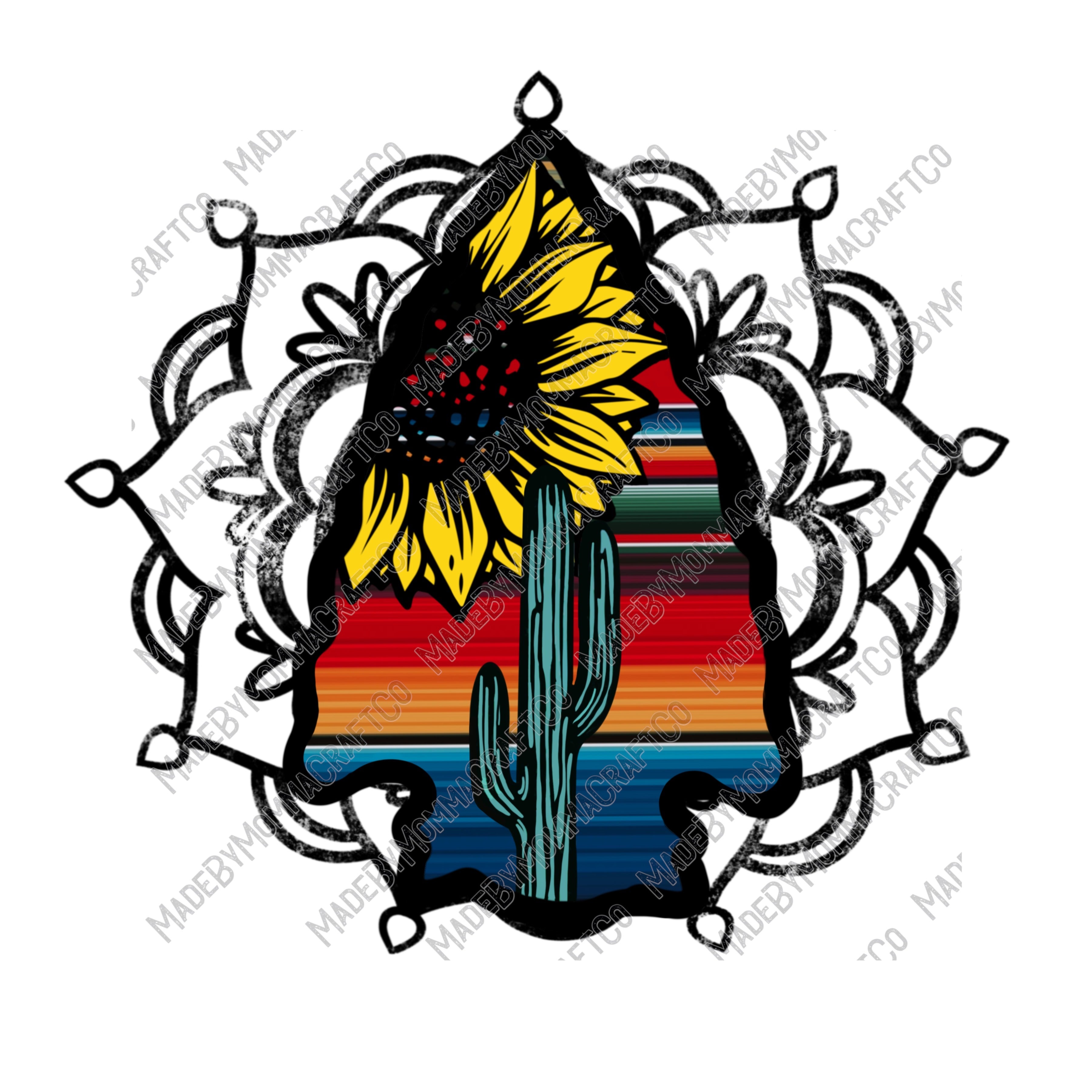 Sunflower Arrowhead - Country Western / Retro - Cheat Clear Waterslide™ or White Cast Sticker
