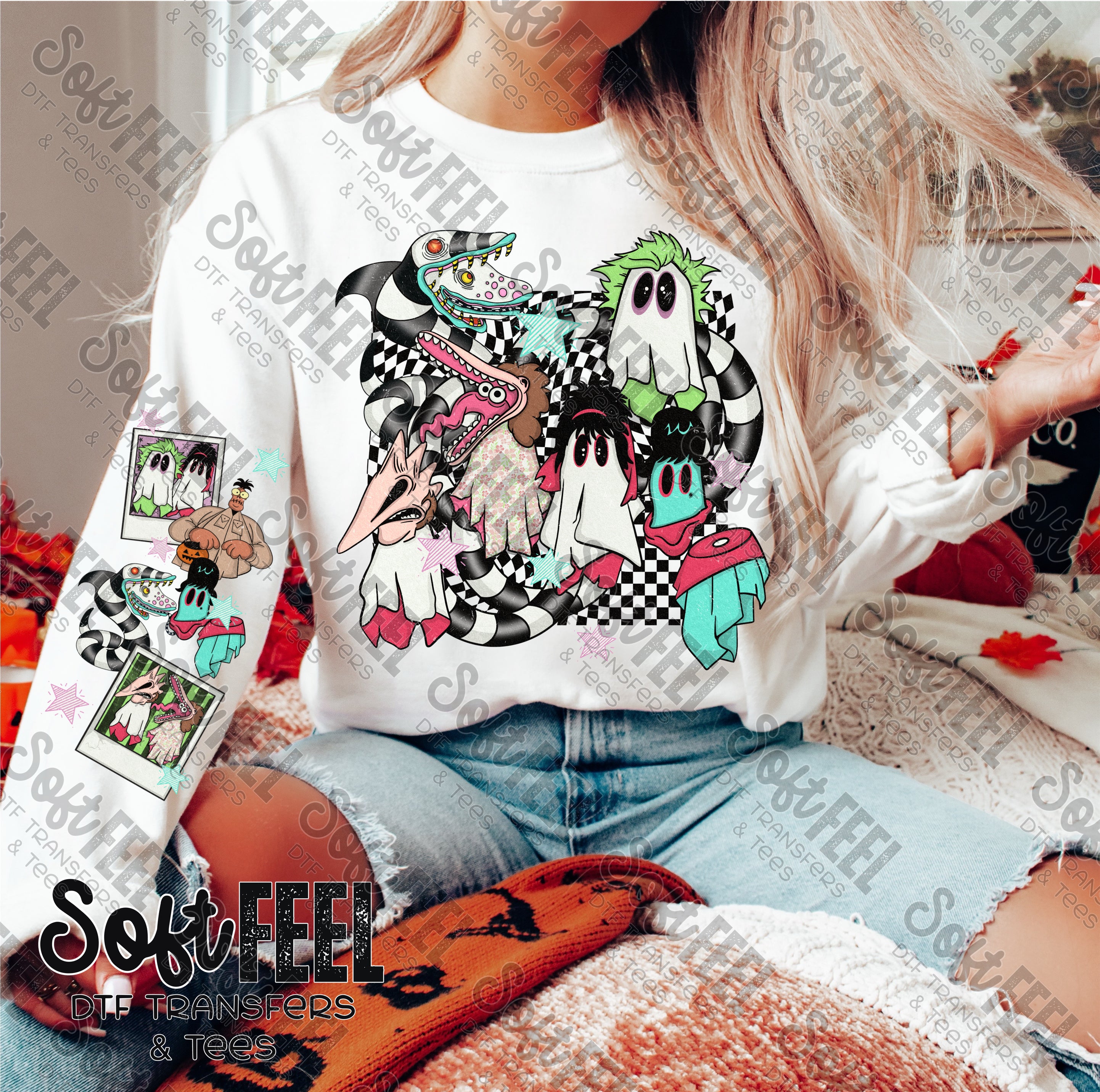 80&#39;s Movie Retro with Sleeves - Halloween - Direct To Film Transfer / DTF - Heat Press Clothing Transfer