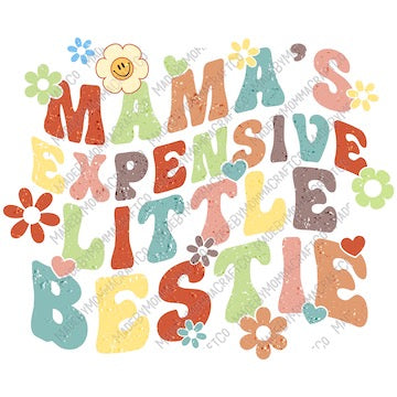 Mama&#39;s Expensive Little Bestie - Retro Kid Youth- Cheat Clear Waterslide™ or White Cast Sticker