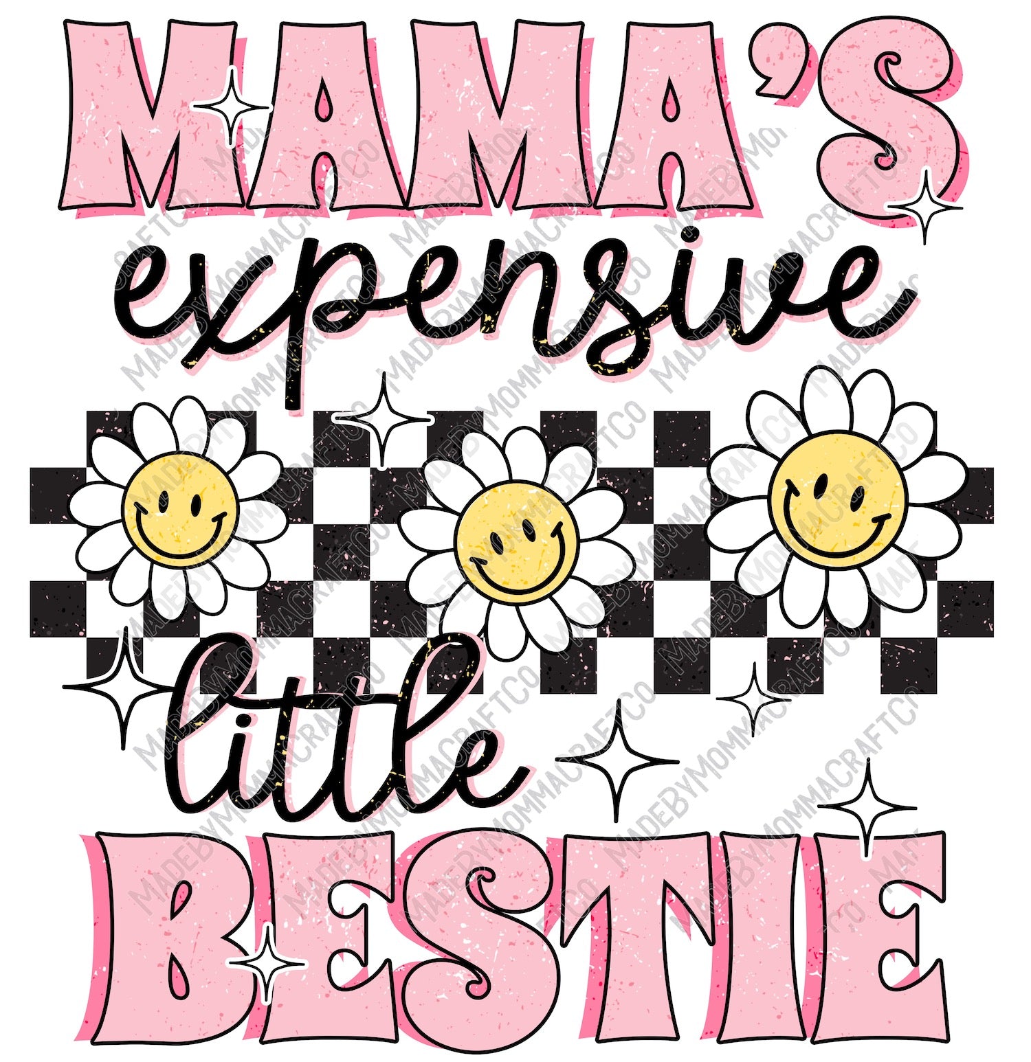 Mama&#39;s Expensive Little Bestie - Retro Kid Youth- Cheat Clear Waterslide™ or White Cast Sticker