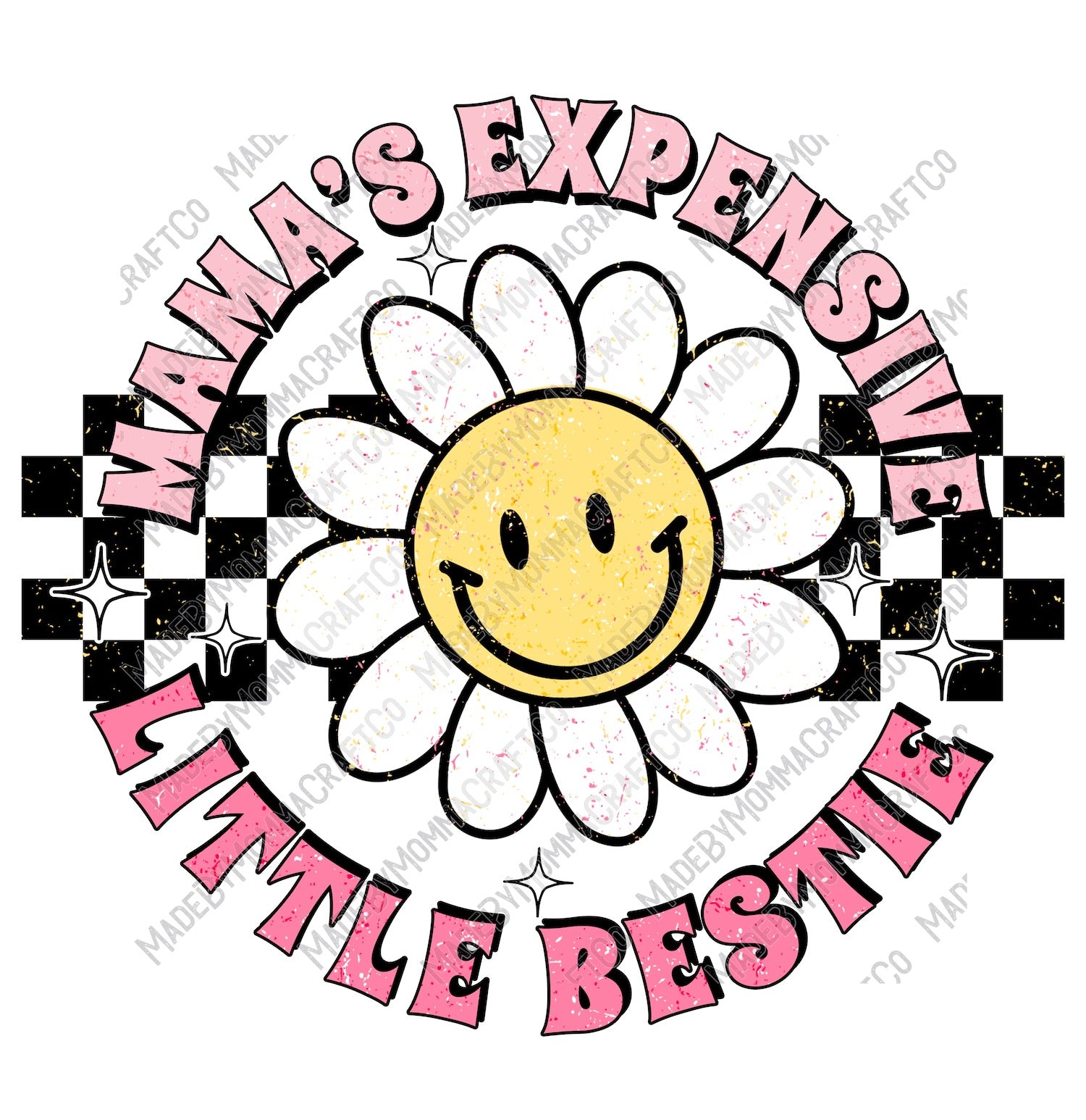 Mama&#39;s Expensive Little Bestie - Retro Kid Youth- Cheat Clear Waterslide™ or White Cast Sticker