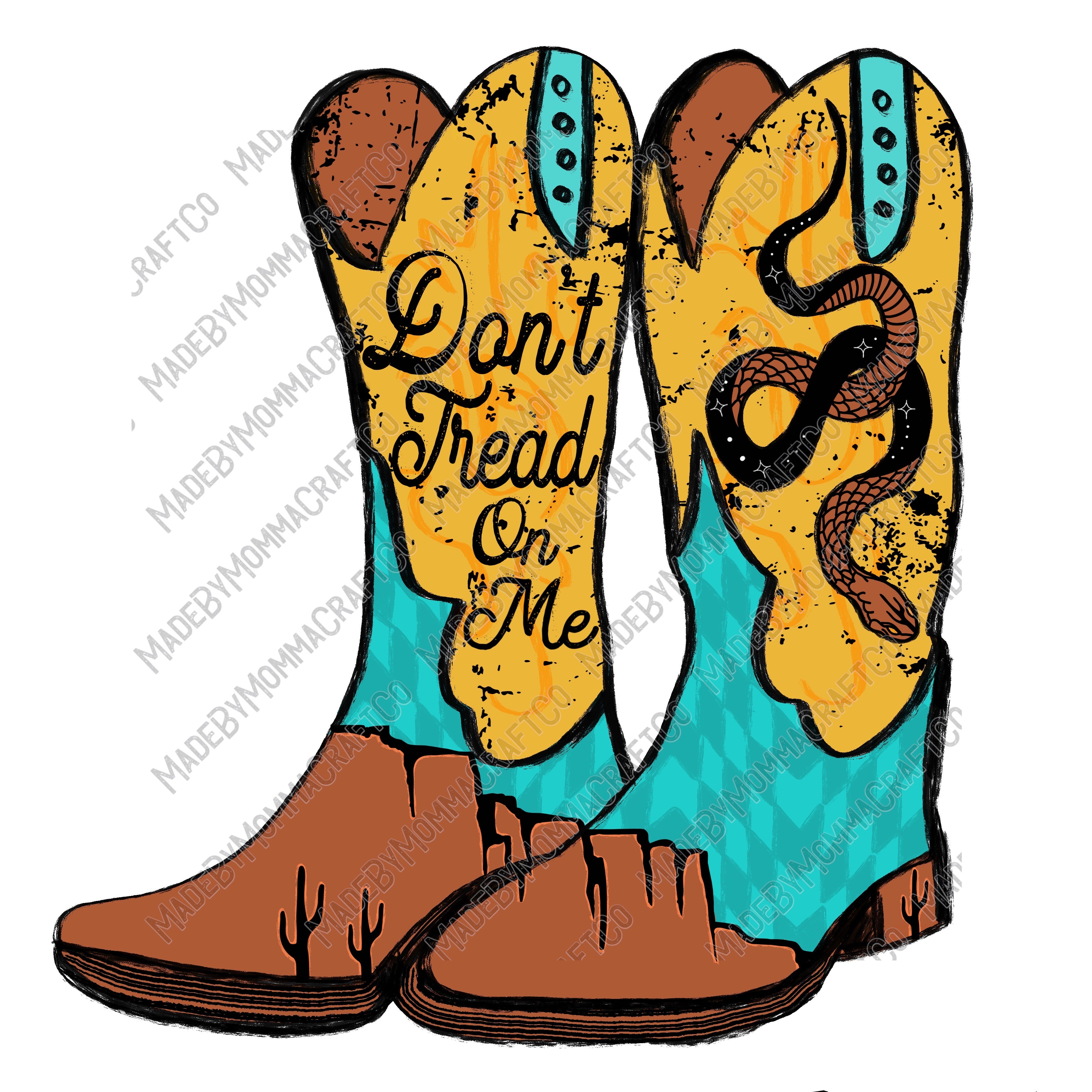 Don&#39;t Tread On Me Boots - Country Western - Cheat Clear Waterslide™ or White Cast Sticker