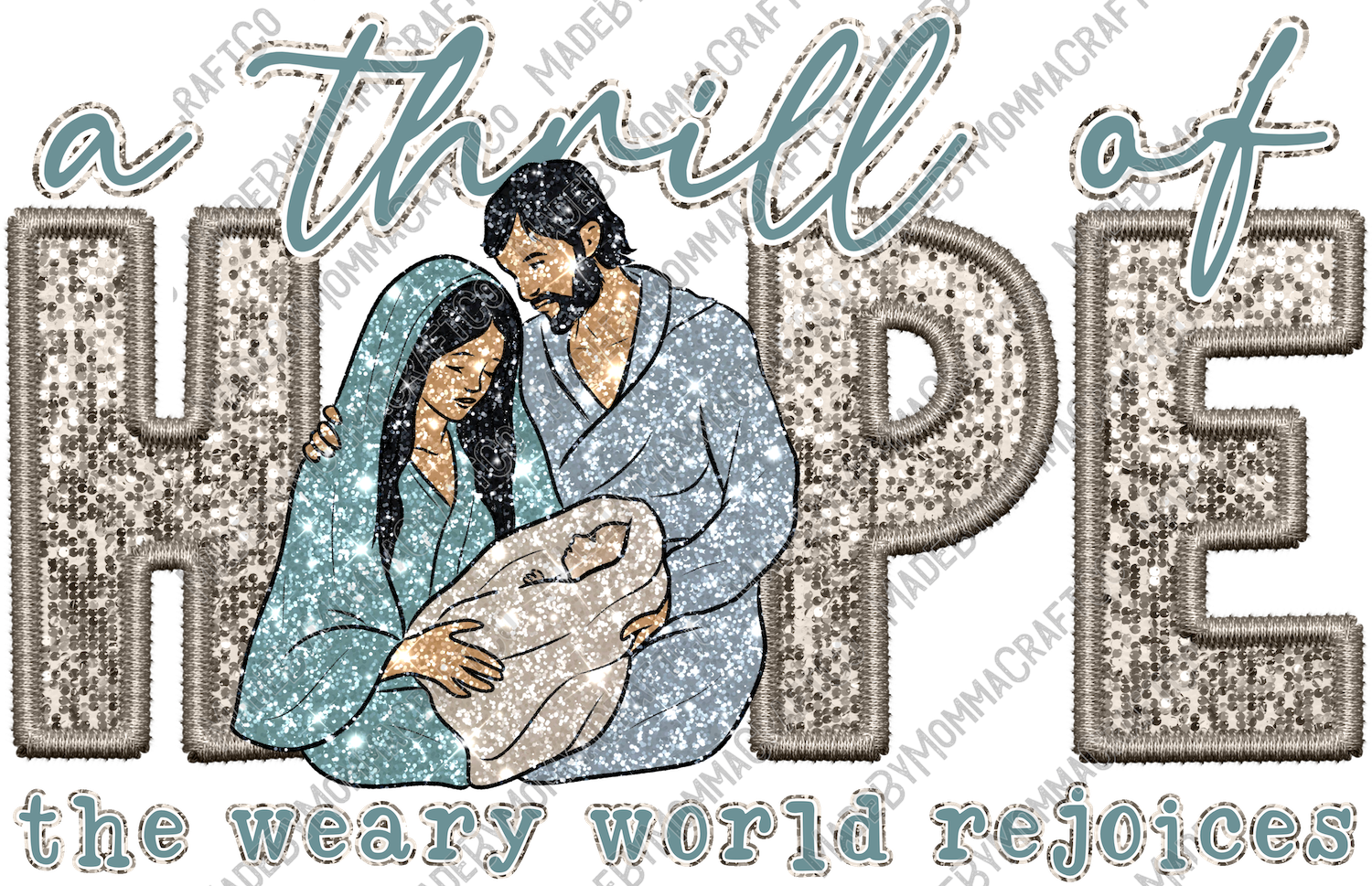 A Thrill Christmas Glitter Sequins - Cheat Clear Waterslide™ or White Cast Sticker