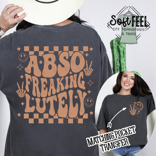 Abso freaking lutely - retro wavy font - Direct To Film Transfer / DTF - Heat Press Clothing Transfer