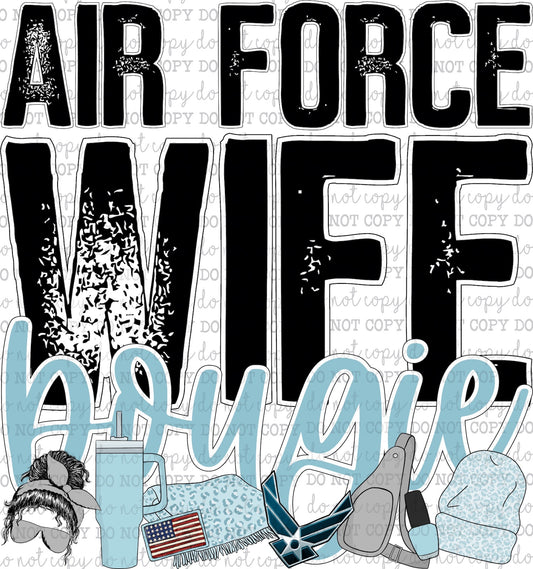 Air Force Wife Bougie - Occupations / Women / Military - Cheat Clear Waterslide™ or White Cast Sticker