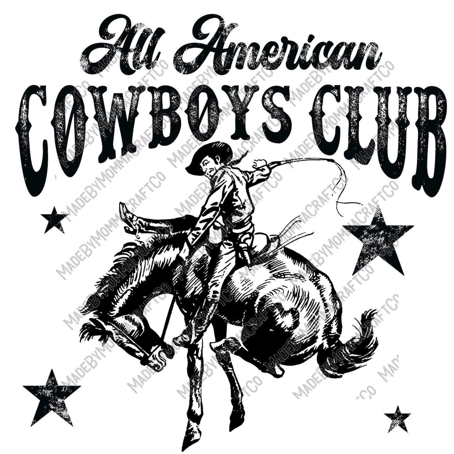 All American Cowboys Club - Country Western - Cheat Clear Waterslide™ or White Cast Sticker