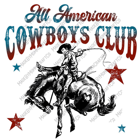 All American Cowboys Club - Country Western - Cheat Clear Waterslide™ or White Cast Sticker