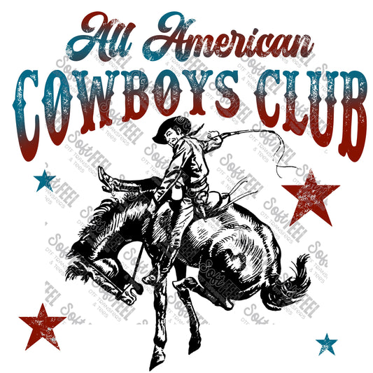 All American Cowboys Club 3 - Country Western - Direct To Film Transfer / DTF - Heat Press Clothing Transfer