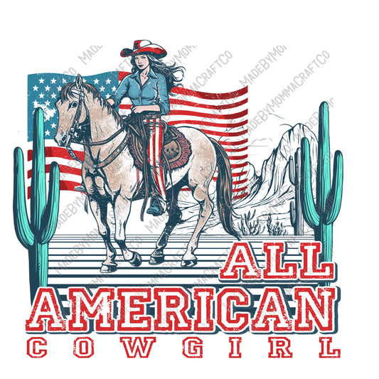 All American Cowgirl - Western - Cheat Clear Waterslide™ or White Cast Sticker