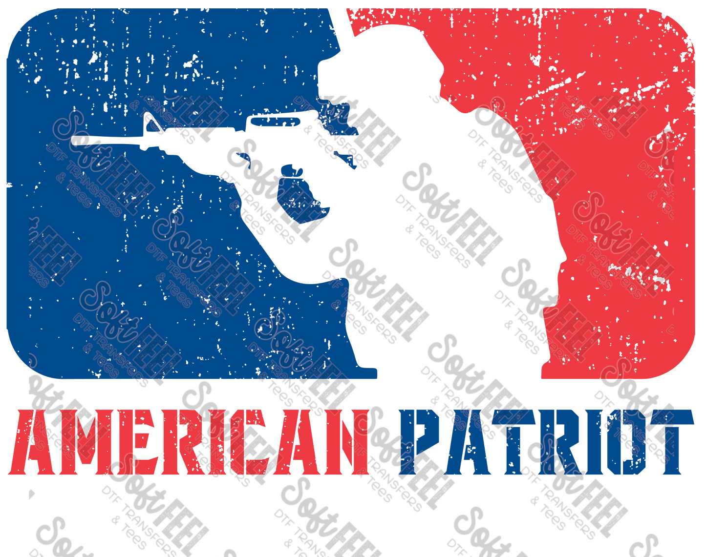 American Patriot Grunge - Men's / Patriotic - Direct To Film Transfer / DTF - Heat Press Clothing Transfer