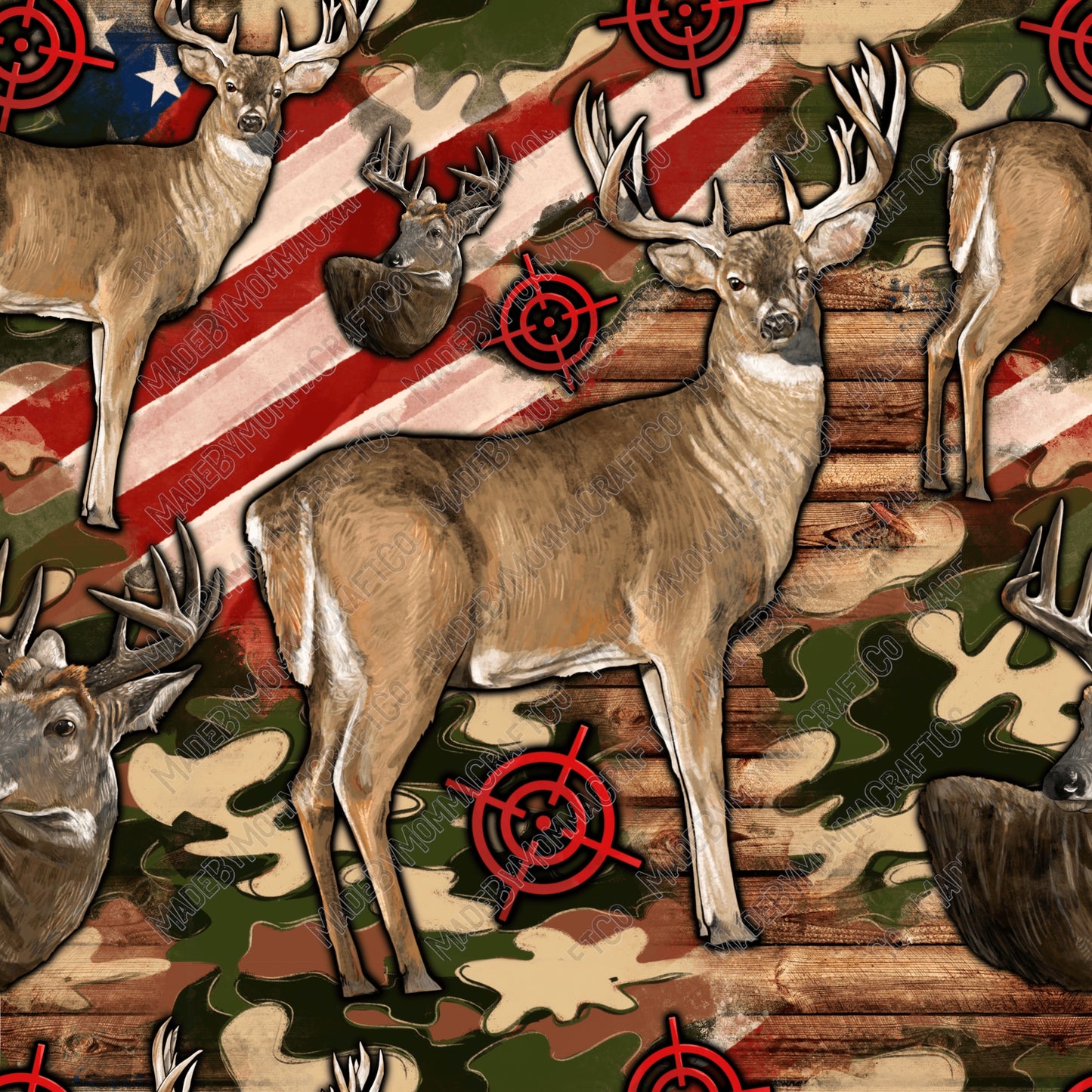 American Deer Hunting - Vinyl Or Waterslide Seamless Wrap