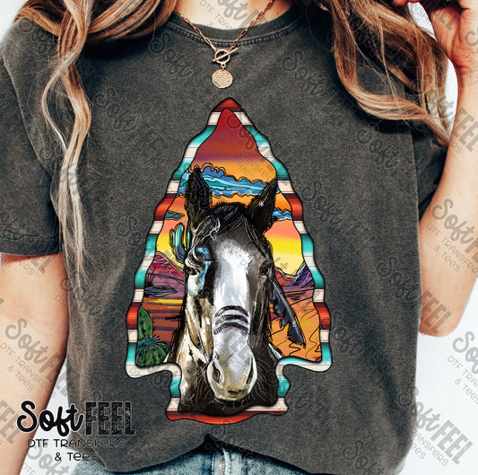 Arrowhead Tribal Horse - Country Western - Direct To Film Transfer / DTF - Heat Press Clothing Transfer