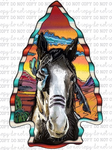 Arrowhead Tribe Horse - Country Western - Cheat Clear Waterslide™ or White Cast Sticker