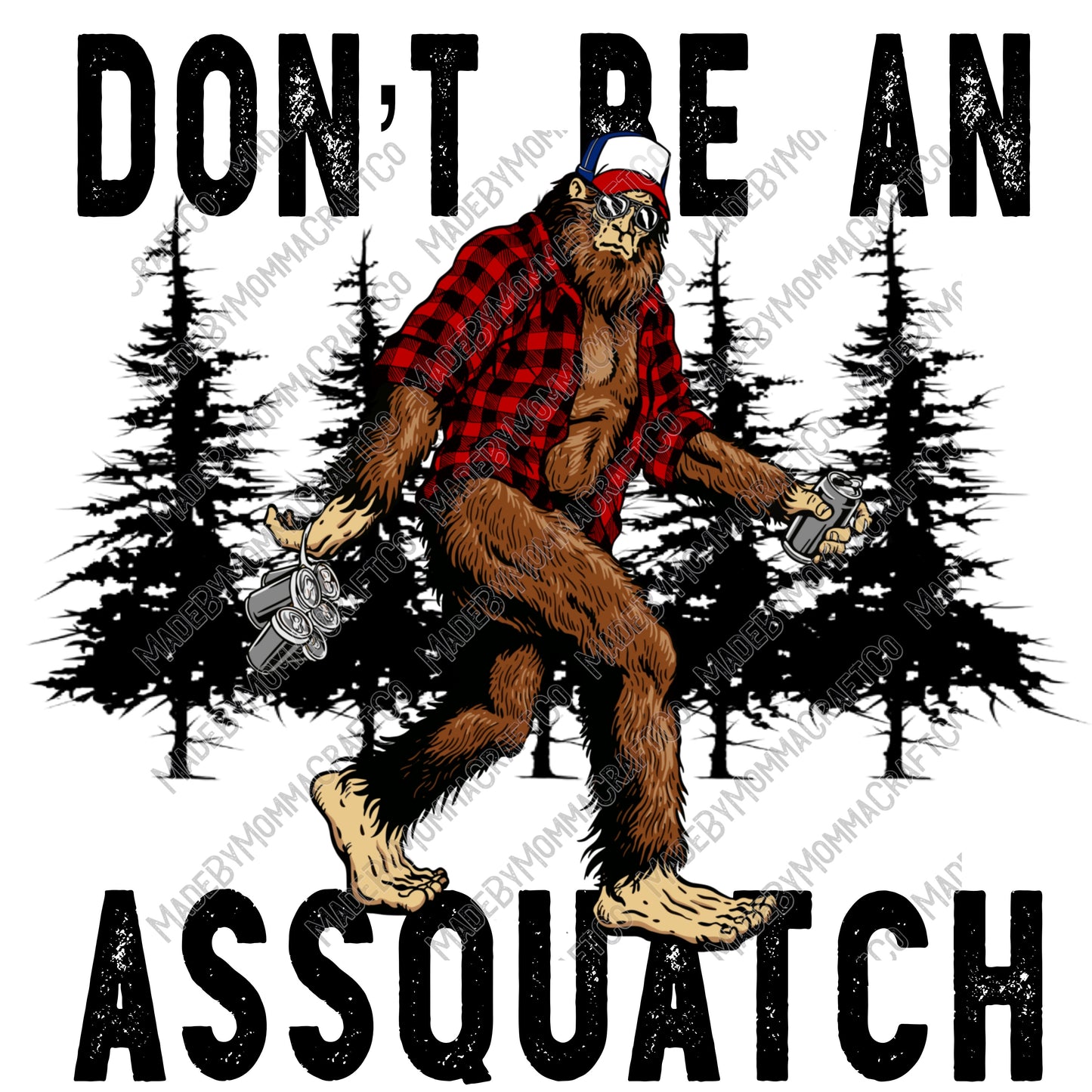 Assquatch - Adult Humor / Snarky - Cheat Clear Waterslide™ or White Cast Sticker