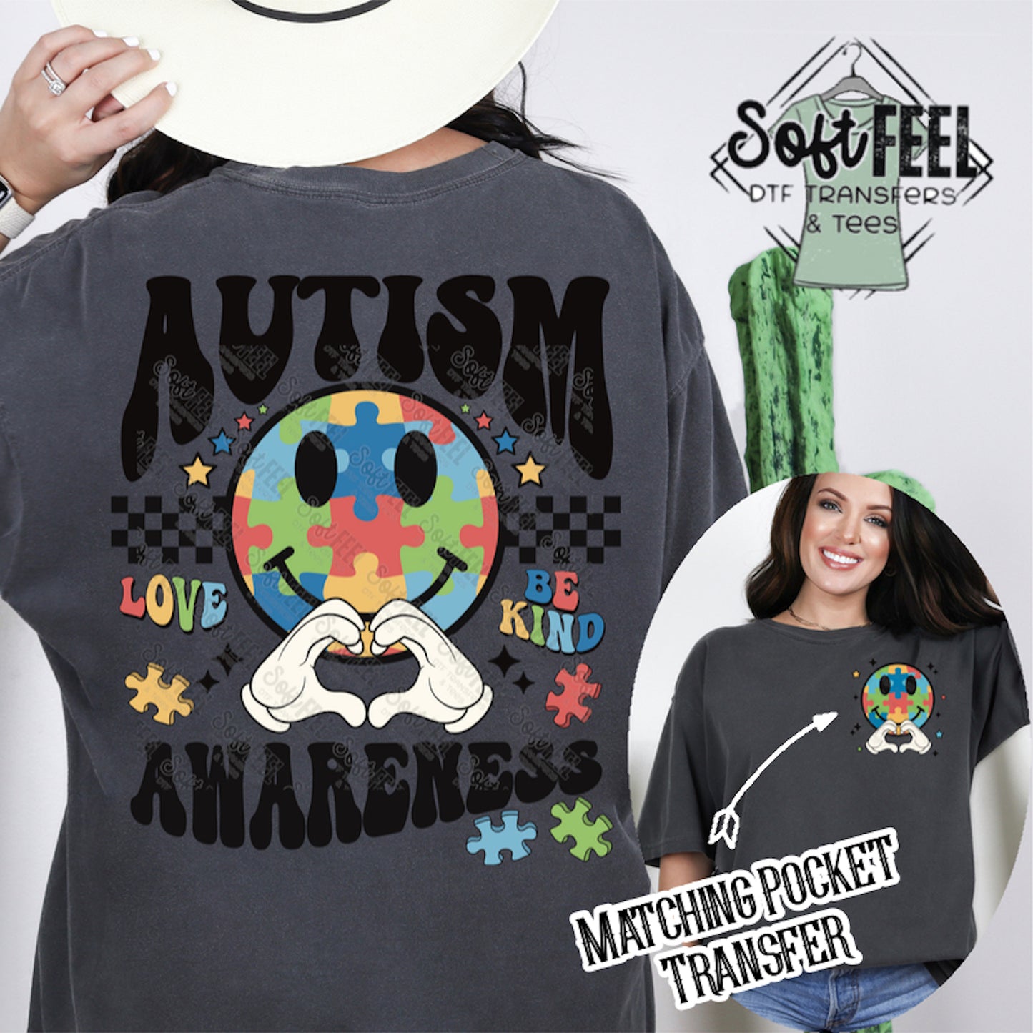 Autism Awareness - Autism - Direct To Film Transfer / DTF - Heat Press Clothing Transfer