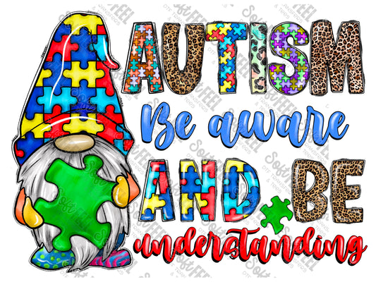Autism Acceptance Gnome - Autism - Direct To Film Transfer / DTF - Heat Press Clothing Transfer