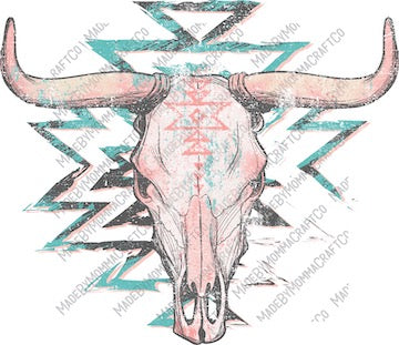 Aztec Bull - Country Western - Cheat Clear Waterslide™ or White Cast Sticker