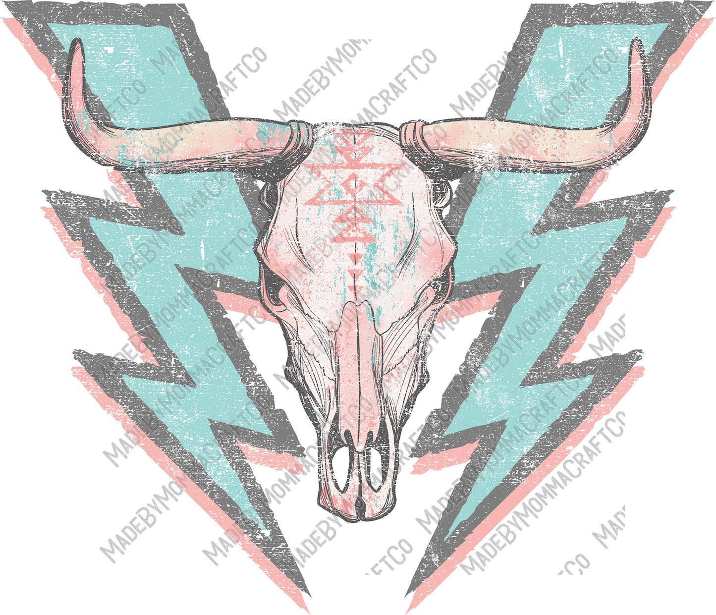 Aztec Bull Bolt - Country Western - Cheat Clear Waterslide™ or White Cast Sticker