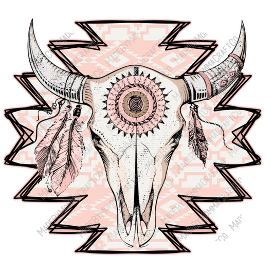 Aztec Bull Pink - Country Western / Retro - Cheat Clear Waterslide™ or White Cast Sticker