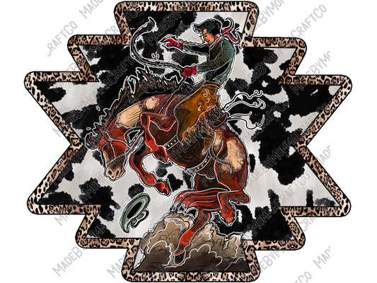Aztec Cowhide Rodeo - Country Western / Retro - Cheat Clear Waterslide™ or Cheat Clear Sticker Decal