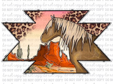 Aztec Desert Horse - Country Western - Cheat Clear Waterslide™ or White Cast Sticker