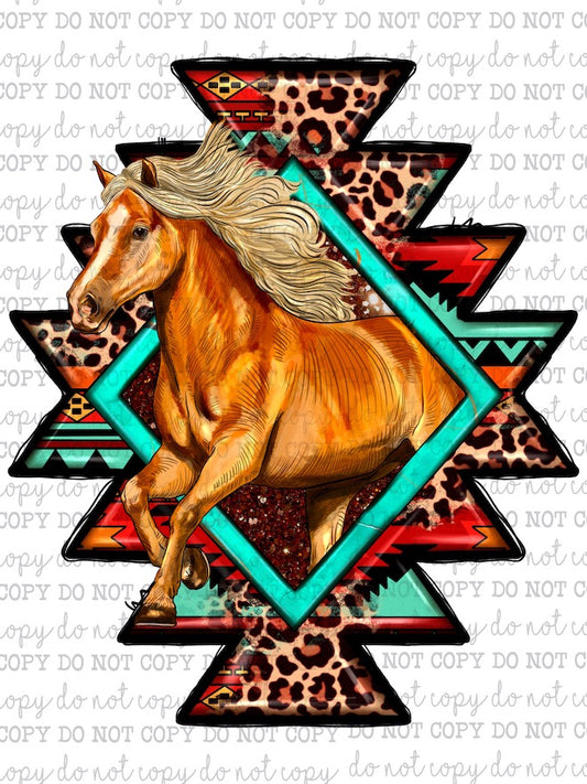 Aztec Symbol Horse - Country Western - Cheat Clear Waterslide™ or White Cast Sticker