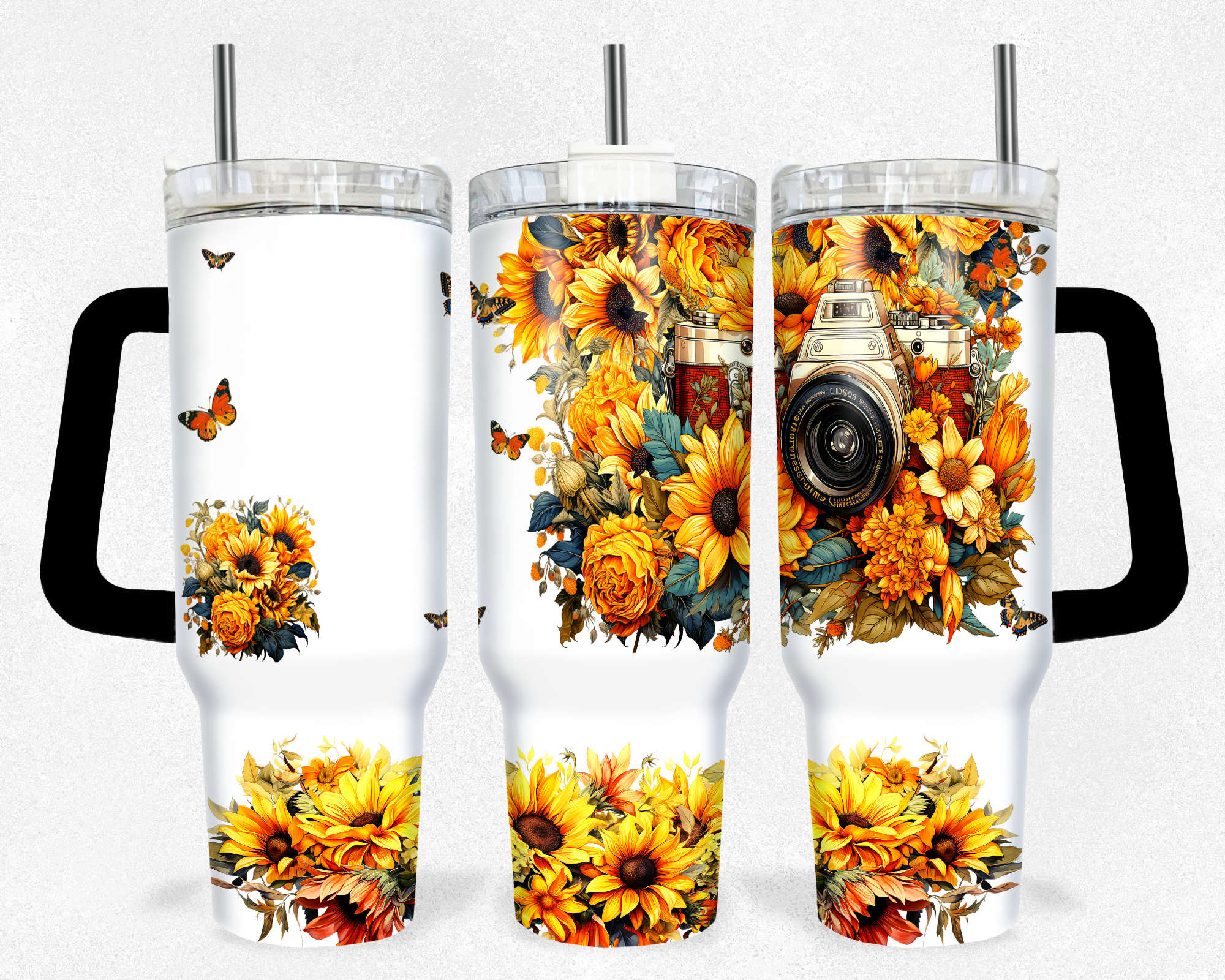 Blank Camera - 40oz Handle Tumbler - Sublimation or Waterslide Wrap