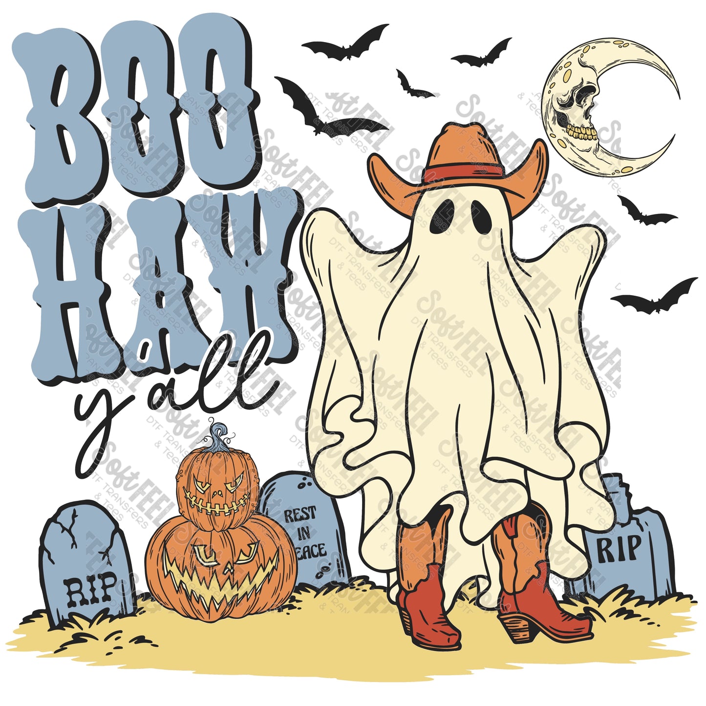 Boo Haw Ghost - Halloween horror - Direct To Film Transfer / DTF - Heat Press Clothing Transfer