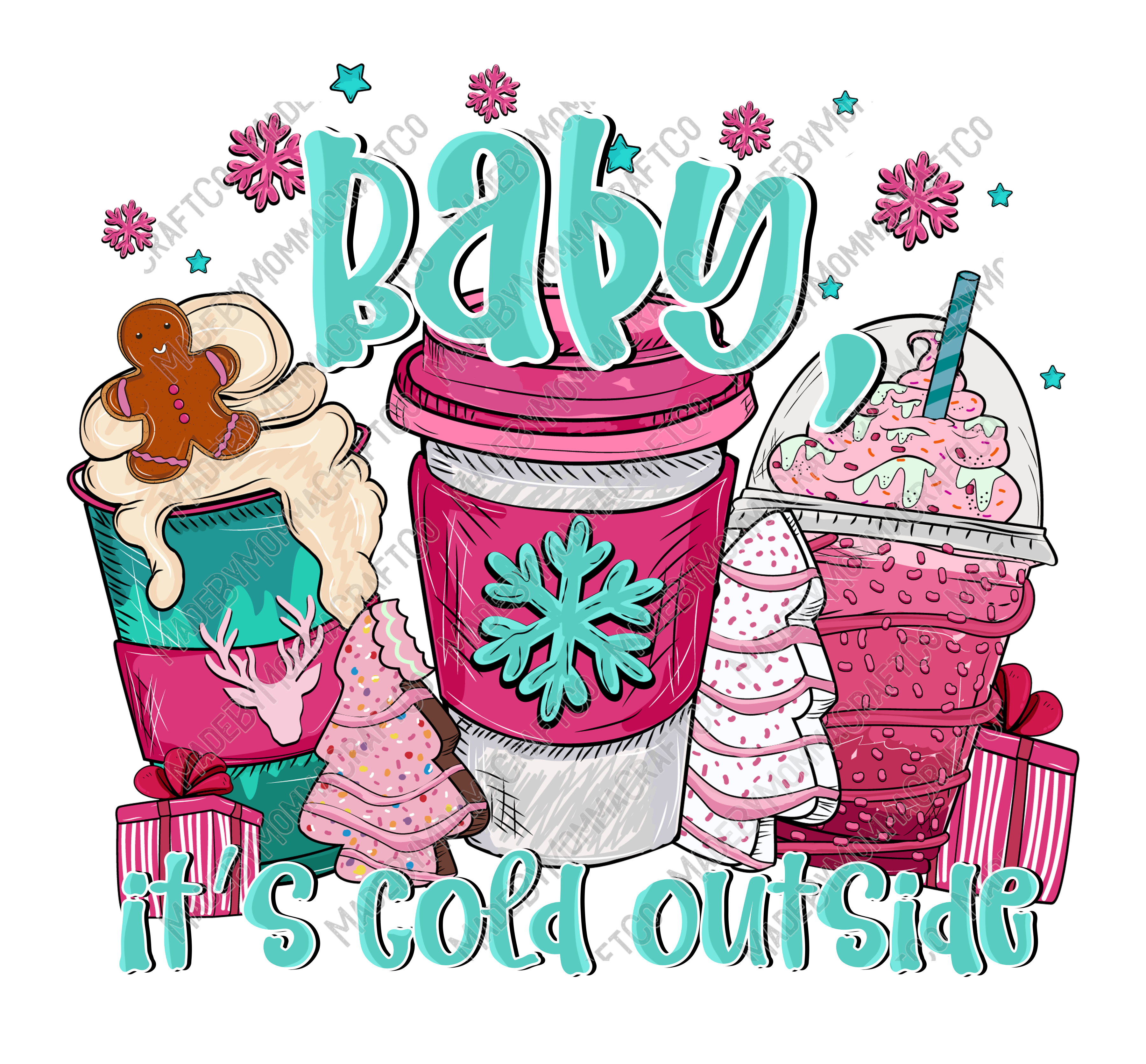 Baby Its Cold Outside - Cheat Clear Waterslide™ or White Cast Sticker