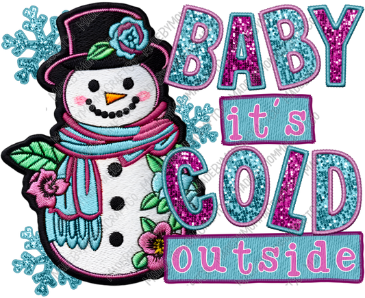 Baby Its Cold - Faux Embroidery - Cheat Clear Waterslide™ or White Cast Sticker