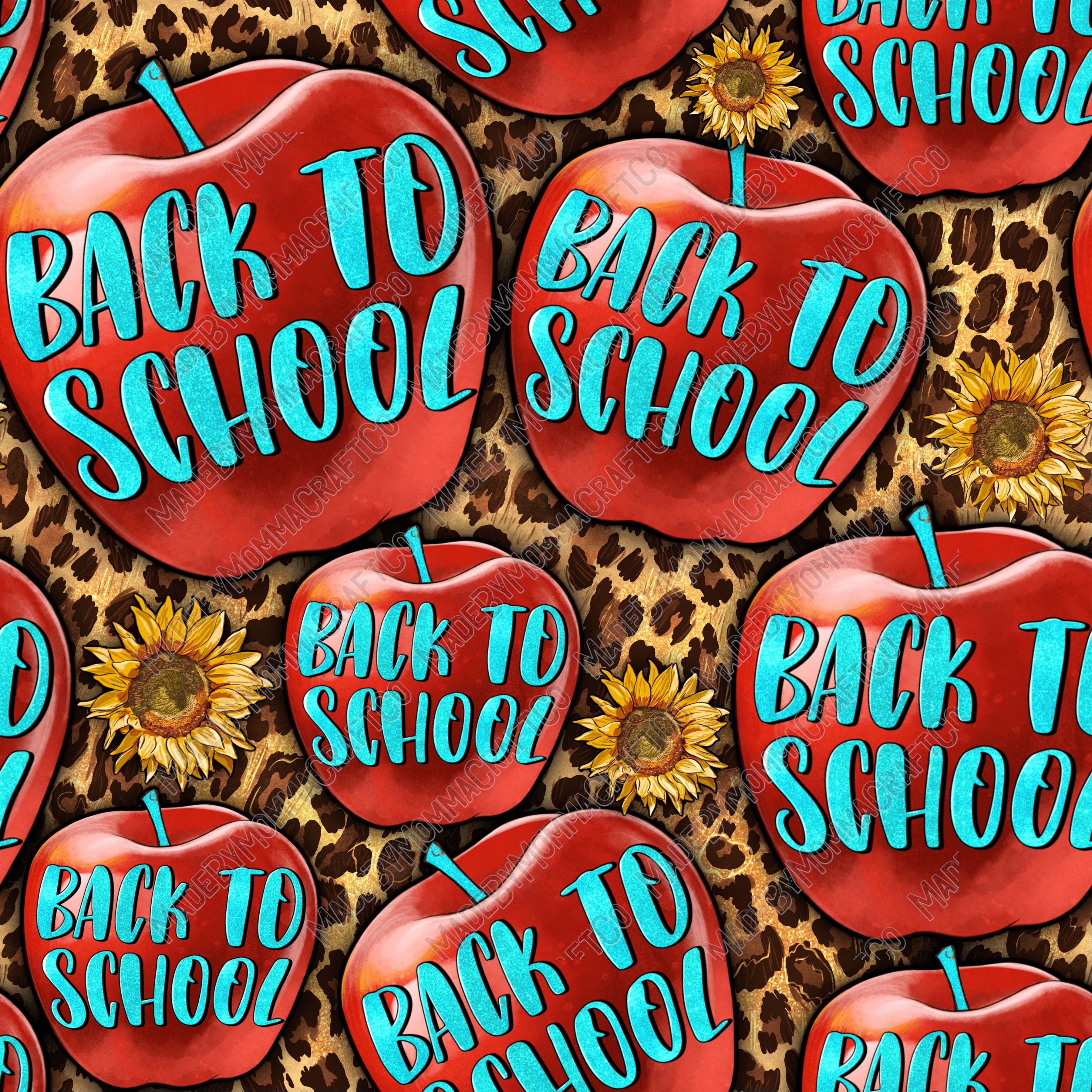 Back o School With Apple - Vinyl Or Waterslide Seamless Wrap