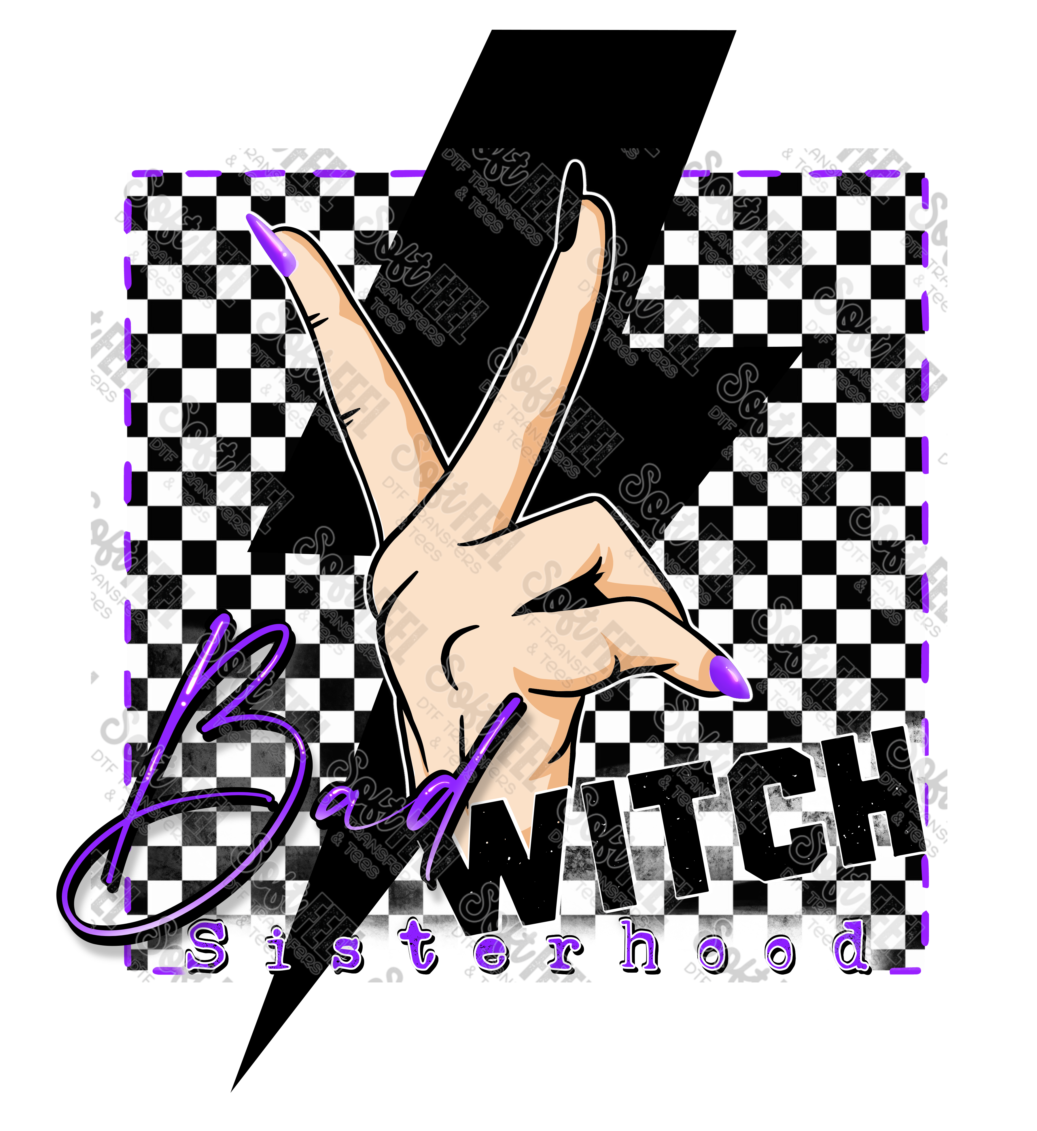Purple Bad Witch Sisterhood - Halloween - Direct To Film Transfer / DTF - Heat Press Clothing Transfer