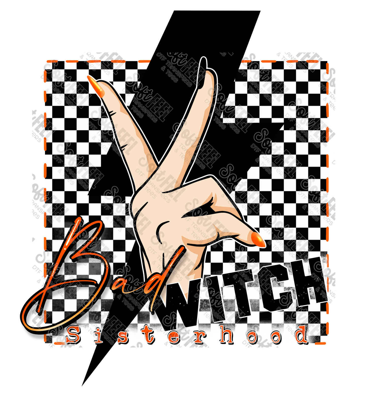 Orange Bad Witch Sisterhood - Halloween - Direct To Film Transfer / DTF - Heat Press Clothing Transfer