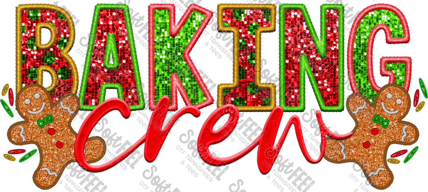 Baking Crew - Christmas / Faux Embroidery - Direct To Film Transfer / DTF - Heat Press Clothing Transfer