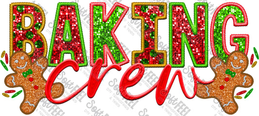 Baking Crew - Christmas / Faux Embroidery - Direct To Film Transfer / DTF - Heat Press Clothing Transfer