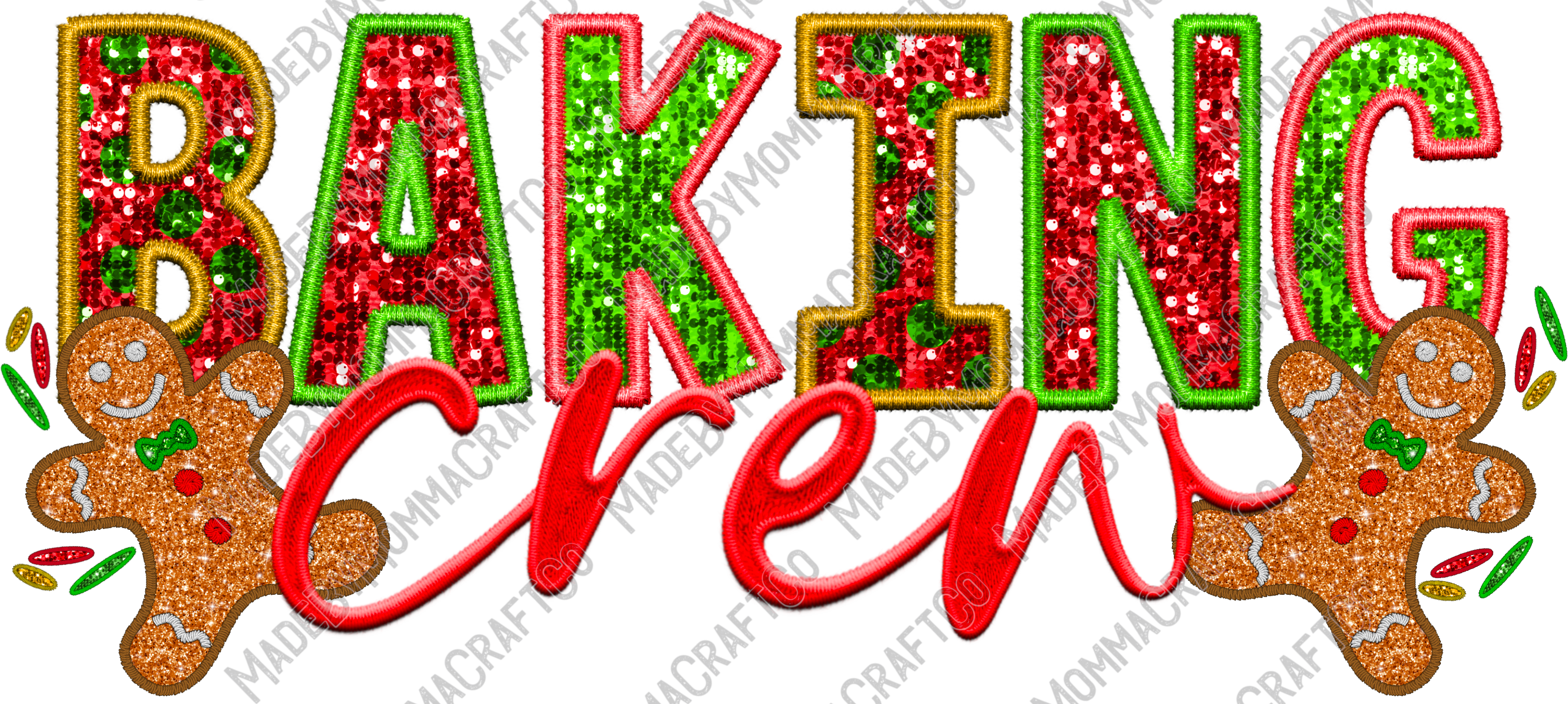 Baking Crew - Faux Embroidery - Cheat Clear Waterslide™ or White Cast Sticker