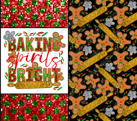 Baking Spirits Bright - Sublimation or Waterslide Wrap - 20oz and 30oz